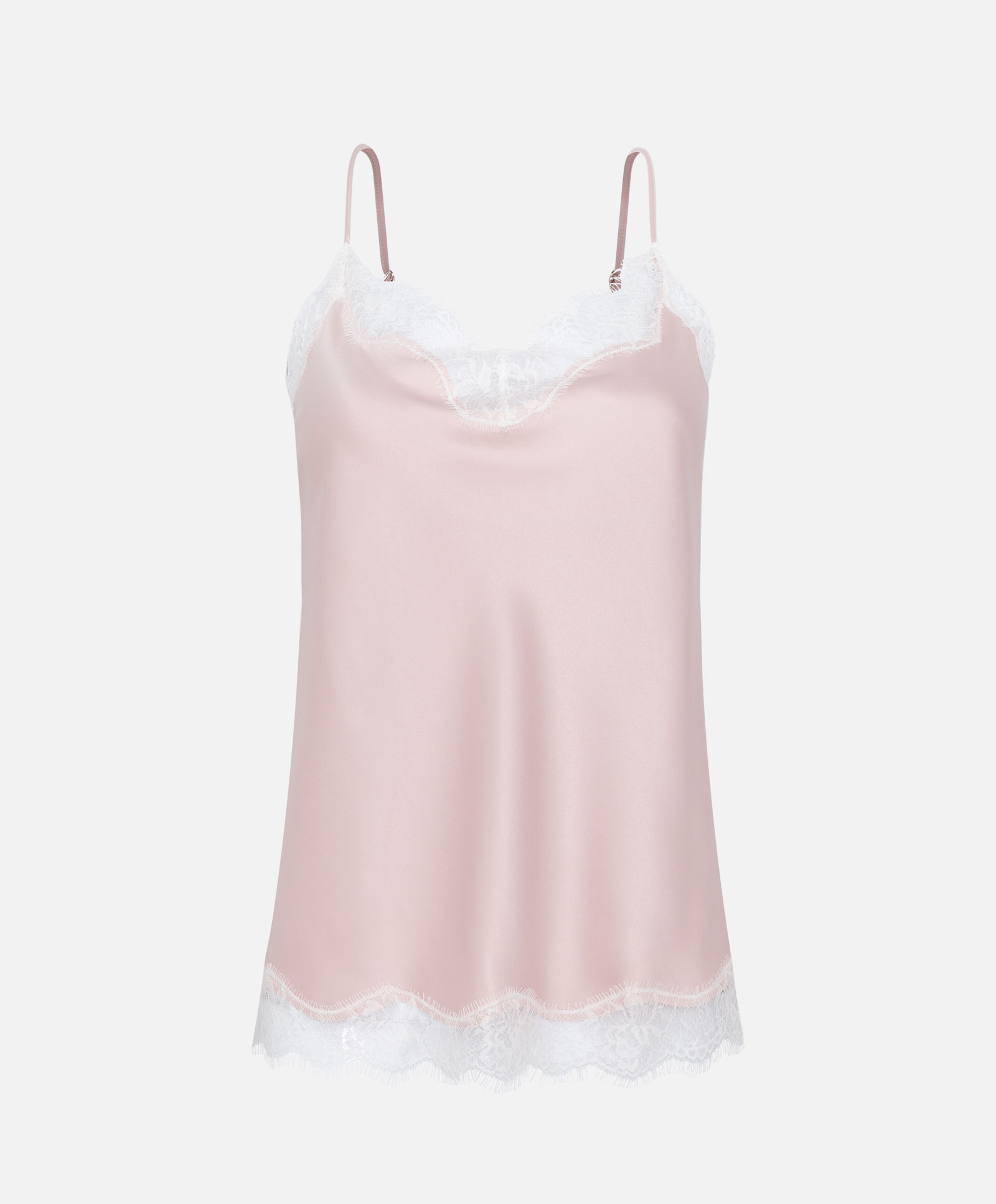 Oysho hồng mỏng phải có ren satin V-cổ dây đeo mỏng đồ ngủ nhà top 30212316657 đồ bộ nam nữ