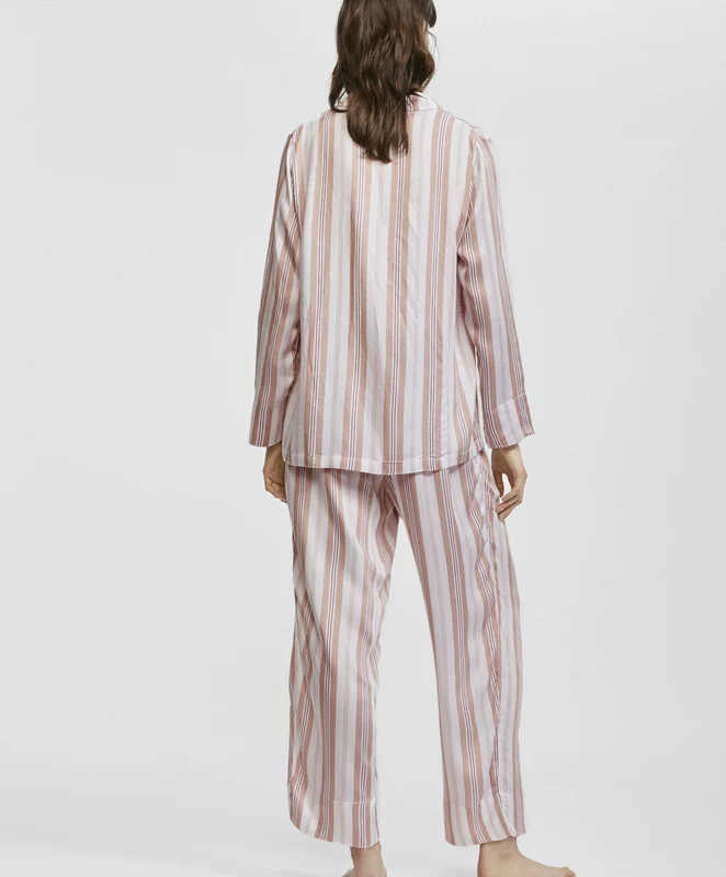 Oysho mùa thu và mùa đông giảm giá sọc dọc màu hồng mùa hè nhà quần pyjama nữ quần mùa hè 35306103612 quan sot nam