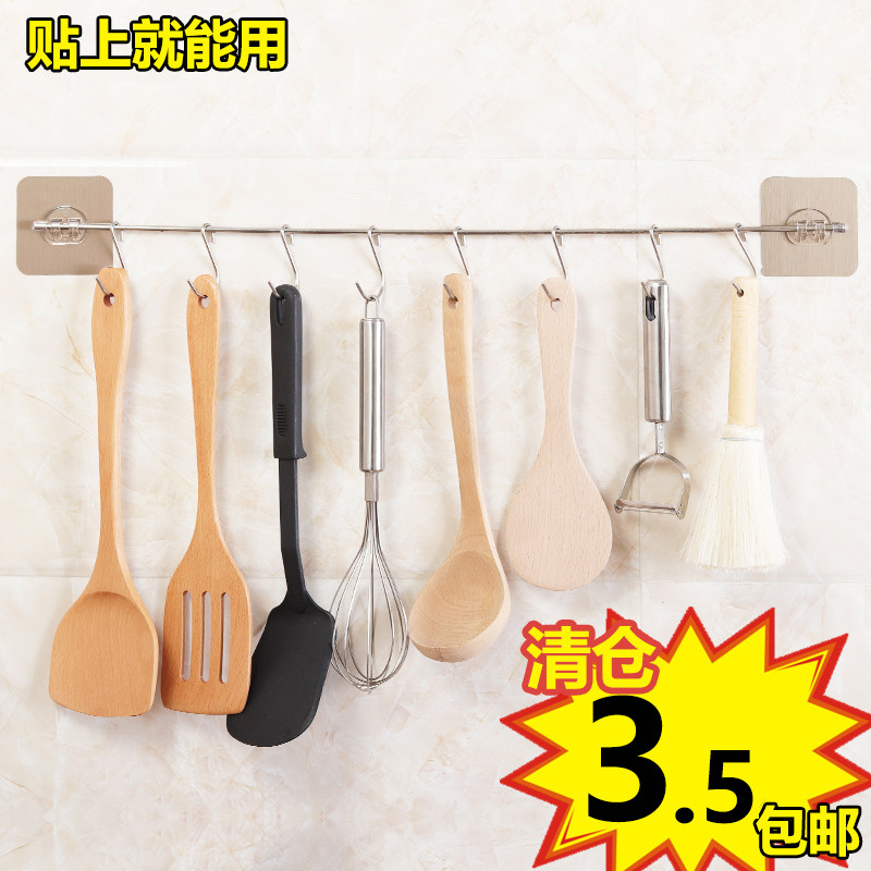 Kitchen hook strong adhesive sticker wall with knife frame sucking kitchen hook without trace paste door