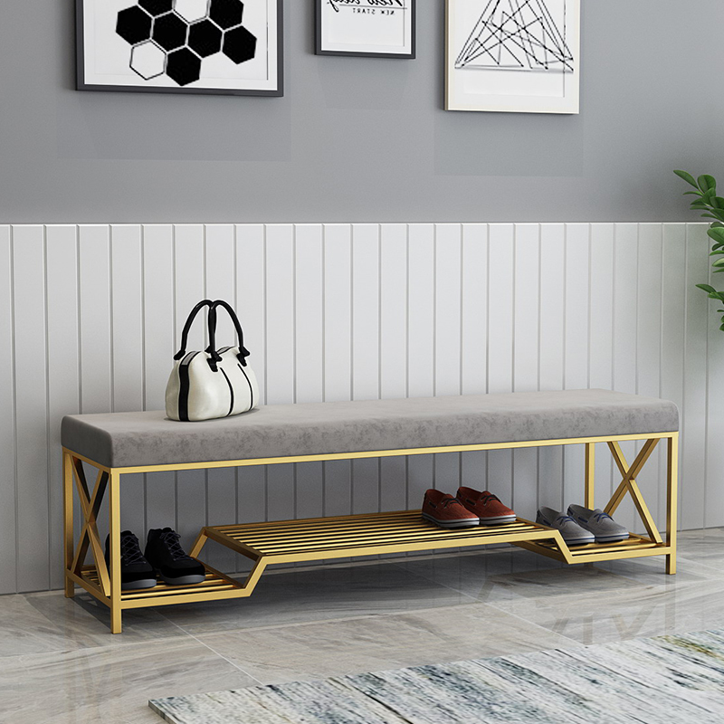 Golden luxury wrought iron shoe changing stool Home door changing shoe chair clothing store fitting room cloakroom shoe shop shoe shop shoe trial stool