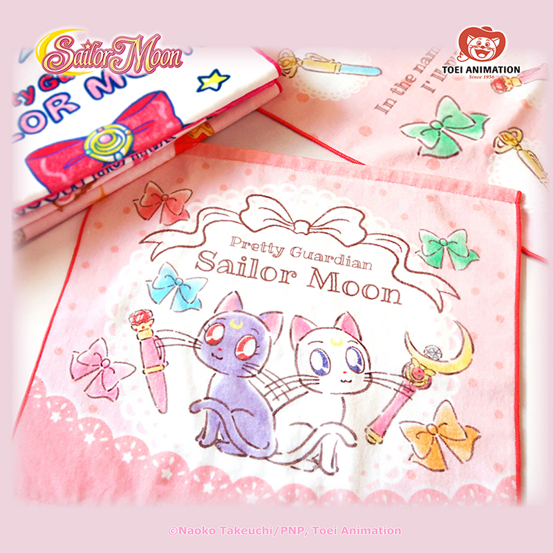 In Stock Sailor Moon Officially Licensed Pure Cotton Cute Towel/Face Towel Star Moon Wand Luna Cat