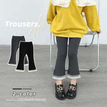 Girl Pants 2022 Spring New Korean Version Foreign Air Baby Casual Pants 100 Hitch A Child Trendy Microlao Pants Tide