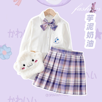 Girl Spring Clothing Suit 2022 New Trendy Children Jk Uniforms College Wind Foreign Wear Baby Garden Wear Class Clothes
