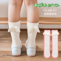 Childrens spring and summer JK socks girls angel wings baby mid-tube socks elastic Joker Korean version of foreign gas Princess socks