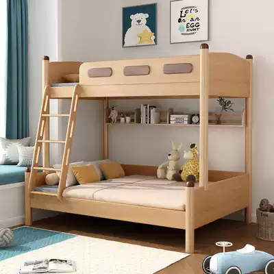 Nordic all solid wood children's bed beech wood bed simple adult high and low bed wooden bed double layer