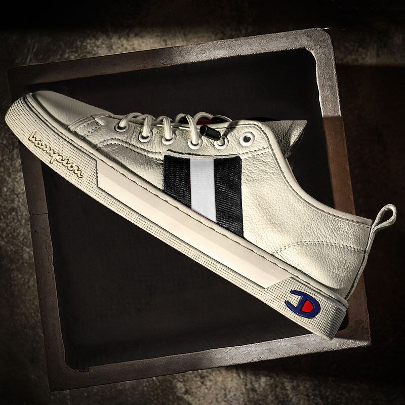 Summer Breathable Genuine Leather Shoes Man Shoes Small Honeybee Small White Shoes Sloth Board Shoes Korean Version 100 Hitch Flat-bottomed Casual Tide Shoes