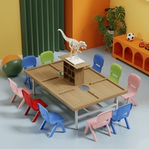 Large archaeological table amusement equipment excavation and knocking fossil table wooden plate dinosaur table puzzle handmade table commercial