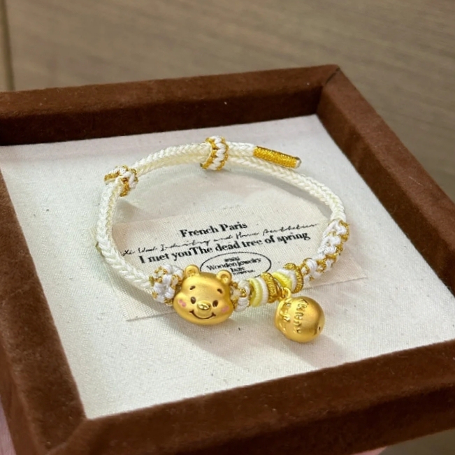 Winnie the Pooh Cartoon Bracelet Original Design Handmade Woven Honey Pot Bracelet Children's Best Friend Couple Gift