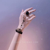 Кружевные напульсники, кольцо, перчатки, комплект, аксессуар, аксессуары, стиль Лолита, в стиле панк