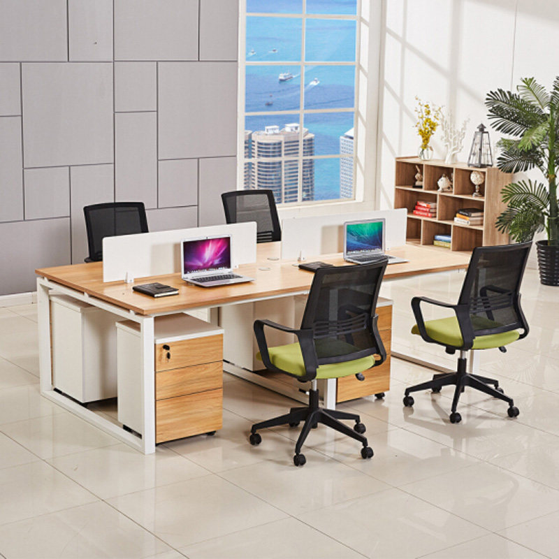 Card holder working position minimalist modern composition 46 persons position partition screen office furniture staff computer desk chair
