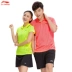 Cầu lông Li Ning mặc cho nam và nữ tay áo ngắn thoáng khí thoải mái cho cặp đôi nhanh chóng luyện tập thi đấu thể thao áo thun