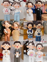 Stone-plastic clay doll custom-made couple friends best friends gift