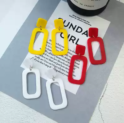 South Korea exaggerated atmospheric hollow earrings female long version of geometric earrings female European and American personality trendsetter Net Red Ear ear ornaments