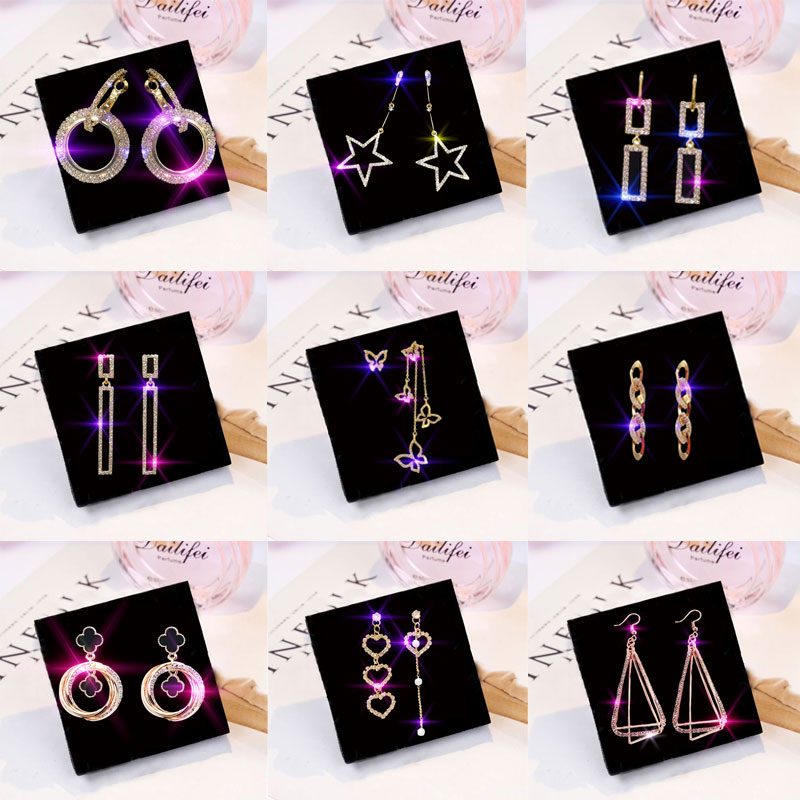 2020's latest s925 silver and US exaggerated temperament of anti - allergic earrings personality long ear - crash ear accessories