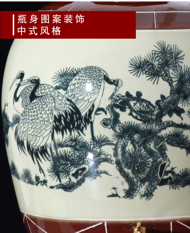 Jingdezhen ceramic wine wine jar cylinder 10 jins 20 jins 30 jins 50 jins antique bottle seal hip flask