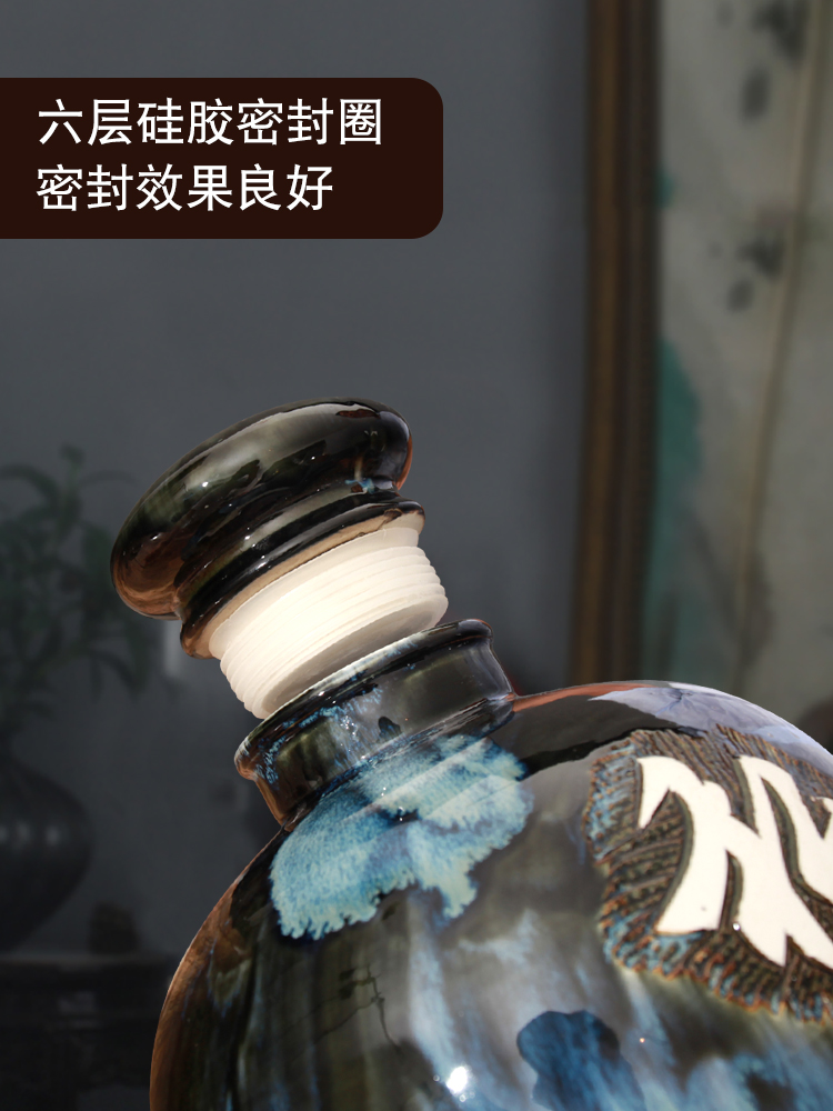Jingdezhen ceramic home wine jar sealing 10 jins 20 jins 50 kg small it as cans bottles with tap hip flask