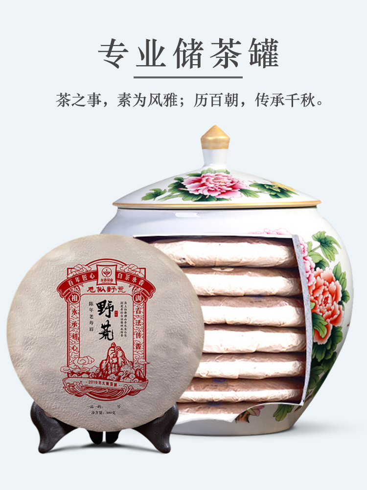 Jingdezhen ceramic seal pot pu 'er tea cake large receives the eighth cake gift porcelain tea pot