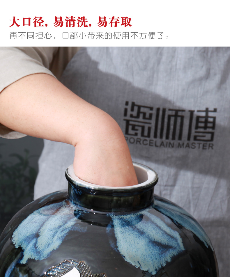 Jingdezhen ceramic home wine jar sealing 10 jins 20 jins 50 kg small it as cans bottles with tap hip flask