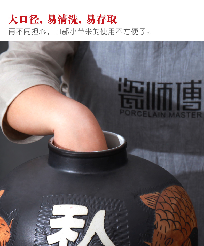 Jingdezhen ceramic jars empty wine bottle with a lid seal hip 10 jins 20 jins 30 jins 50 jins tap it