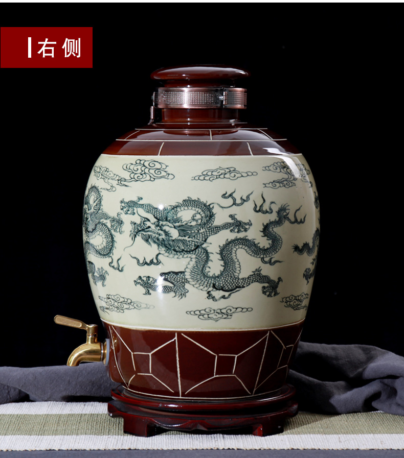 Jingdezhen ceramic wine wine jar cylinder 10 jins 20 jins 30 jins 50 jins antique bottle seal hip flask