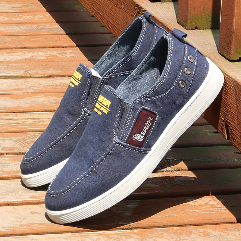 Pull back men's shoes canvas shoes men's pedal lazy deodorant casual shoes non-slip middle-aged and elderly dad shoes spring and autumn