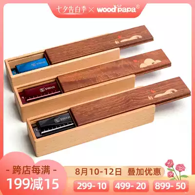 woodpapa children's harmonica toy Baby beginner music playing musical instrument gift wooden safety harmonica
