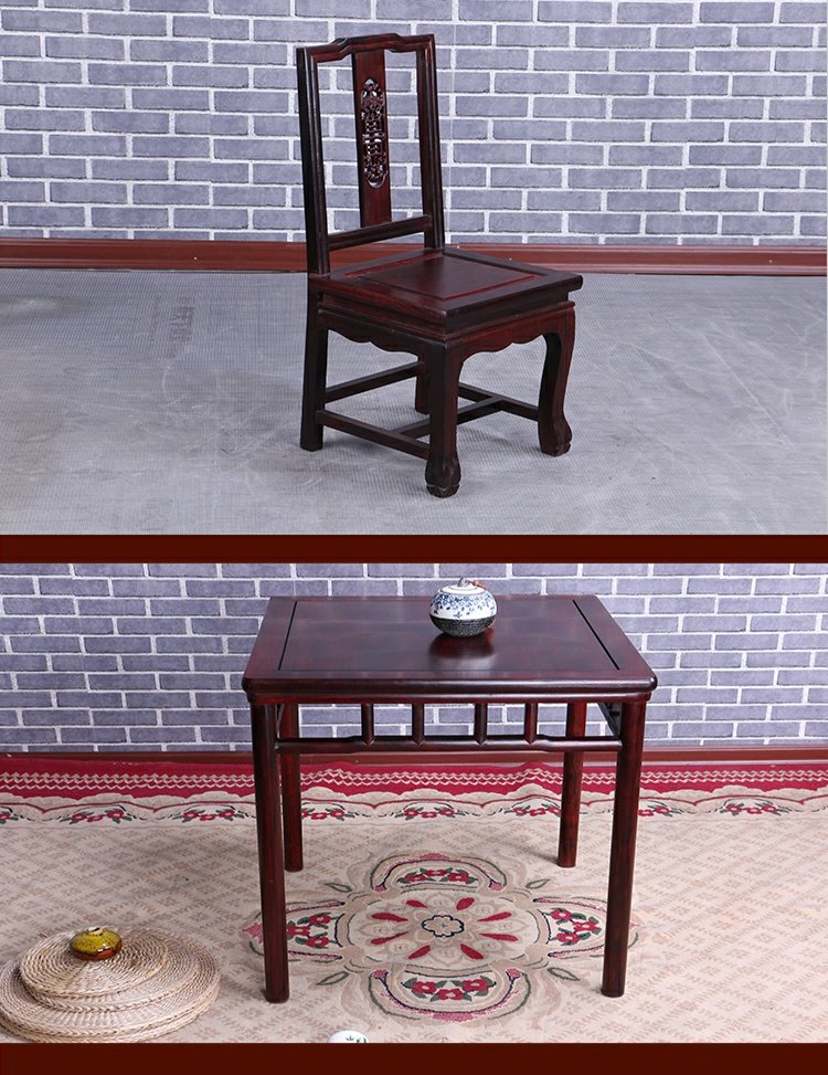 Gỗ hồng mộc nhỏ bàn vuông vuông bàn cờ vua phong cách Ming bàn gỗ rắn Dongfei bàn ăn gỗ hồng mộc bàn trẻ em - Bàn bàn học nhỏ gọn