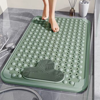 German Precision Bathroom Non-Slip Mat for Pregnant Women, Safety Shower Room Anti-Fall Suction Cup Mat, Water-Draining Massage Foot Mat