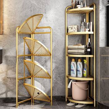 German Precision Bathroom Floor-Standing Triangular Storage Rack, Toilet Storage Solution, Bathroom Washbasin Rack