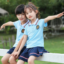 Kindergarten Garden Dress Summer Suit Summer Suit Pure Cotton Class School Uniforms for boys and men Childrens clothing Inn Wind short sleeves