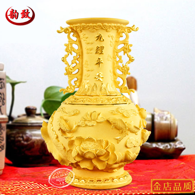 Suede Sarkin Family Residence Ornament Nine Carp Green Vase Living Room Decoration Pendulum Qiao relocating for a collection of gifts