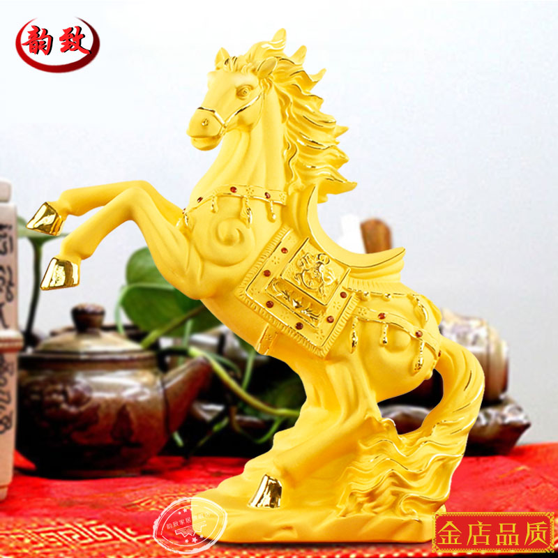 Joe Relocation Gift Horse to Success Pendulum Suede Sand Gold Crafts Gift Swing Accessories Creative Office Decoration Business Opening Gift