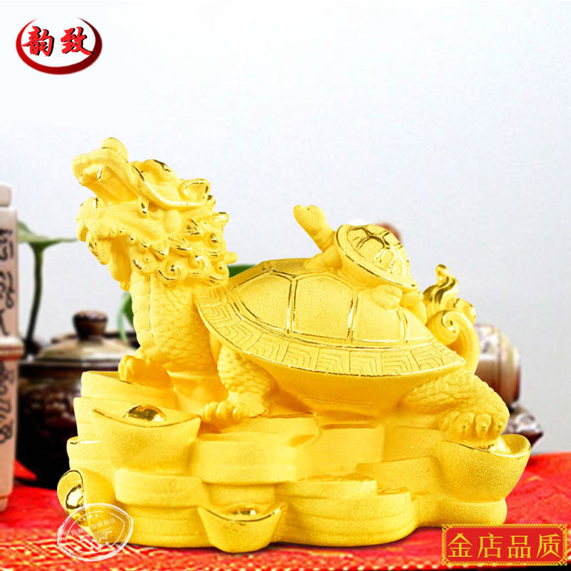 Suede Sand Gold Craft Gifts Swing Accessories FORTUNE AND FUNG DECORATION DRAGON TORTOISE MASCOT HOME DECORATIONS GOLD MONEY TORTOISE GIFT GIFT-GIVING GIFTS