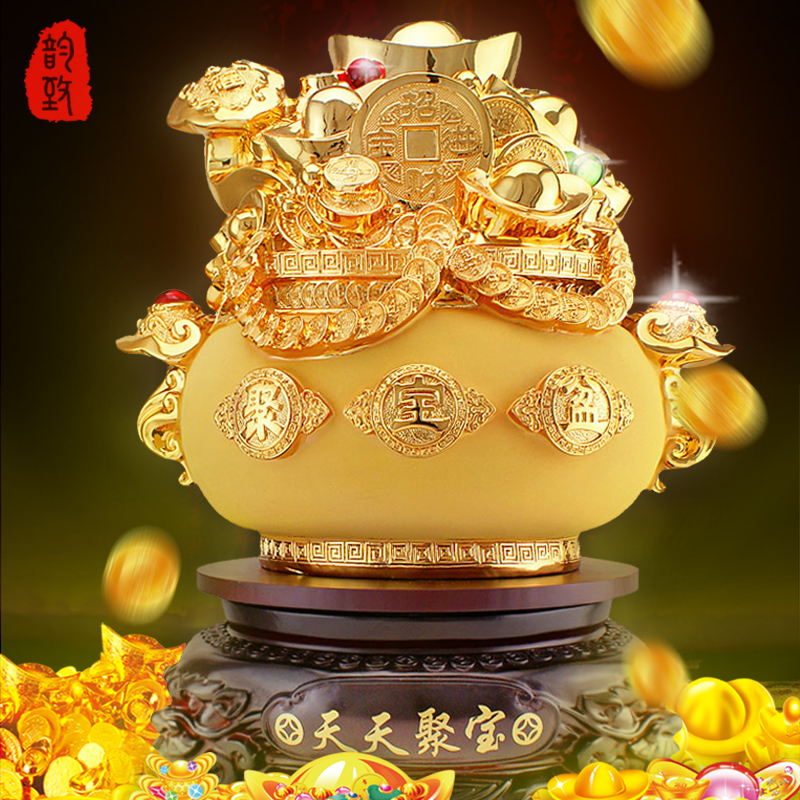 Treasure pot furnishings lucky PI xiu large colored glass opening gifts Feng Shui porch furnishings household crafts