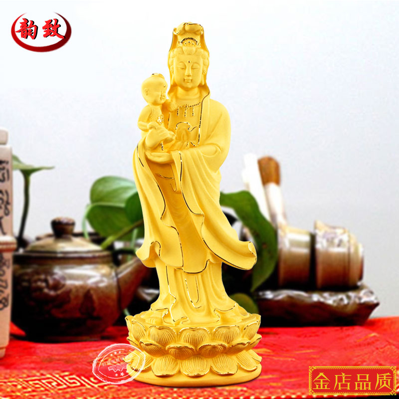 Suede Shakin South China Sea Guanyin Buddha Statue Buddha Figurines Swaying Pieces Home Craftsmanship Gifts Swing Accessories living room dedicated to keeping Ping An