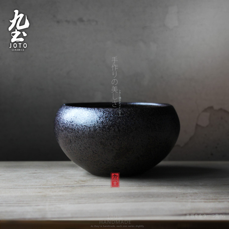 Nine earth handmade fine pottery bowl bowl small soup noodle bowl Japanese retro ceramic tableware Rice bowl Pickle small bowl bowl food container