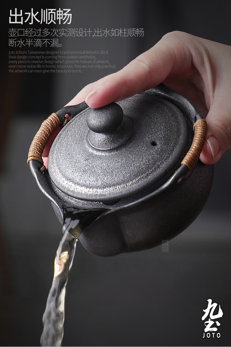Japanese hand grasp nine soil pot teapot checking ceramic POTS sample tea cup cup a pot of four cups of kung fu tea set tea taking