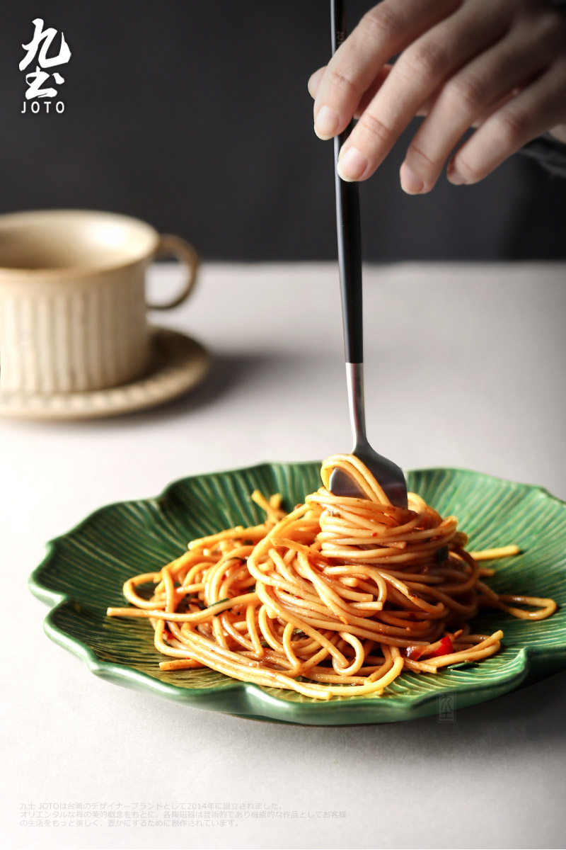 Nine soil Japanese checking lace 0 home western - style food plate of pasta dish compote tableware in the ceramic creative tea tray