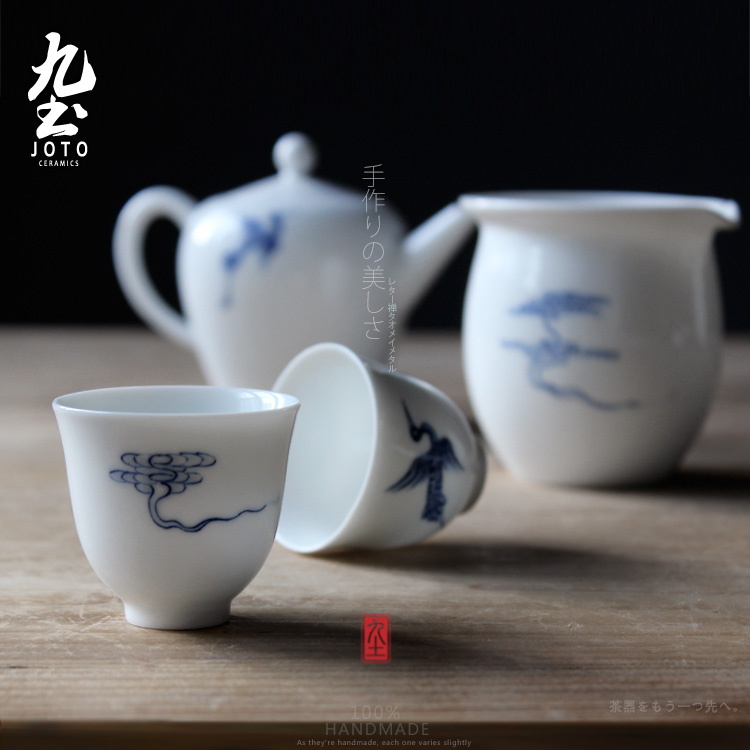 About Nine soil tea set Mid - Autumn festival gifts from the the qing hip hand - made ceramic teapot set of fine gold crack cup gift box