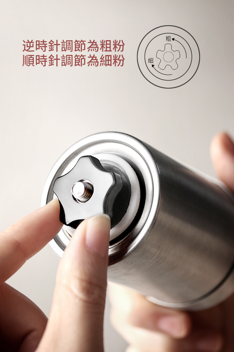 About Nine soil loom, grinding coffee beans is work with simple small ceramic grinding core is solid and durable stainless steel coffee machine