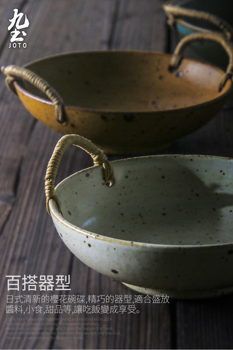 About Nine Japanese soil coarse ceramic tableware mini basin home fruit bowl of cold dish basin of restoring ancient ways contracted checking ceramic feeder