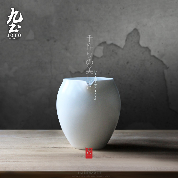 About Nine soil Japanese tea taking just a cup of tea with handles white porcelain male Japanese zen tea tea tea sea accessories