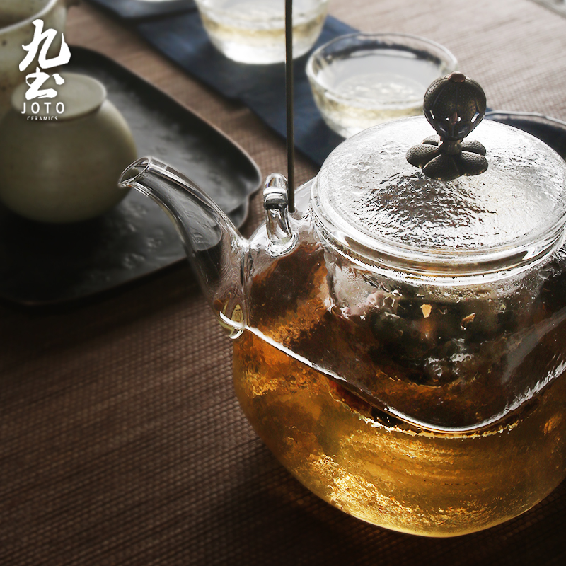 About Nine clay pot of boiled tea glass hammer half filter TaoLu teapot kung fu tea, heat - resistant pot of boiling water to the girder