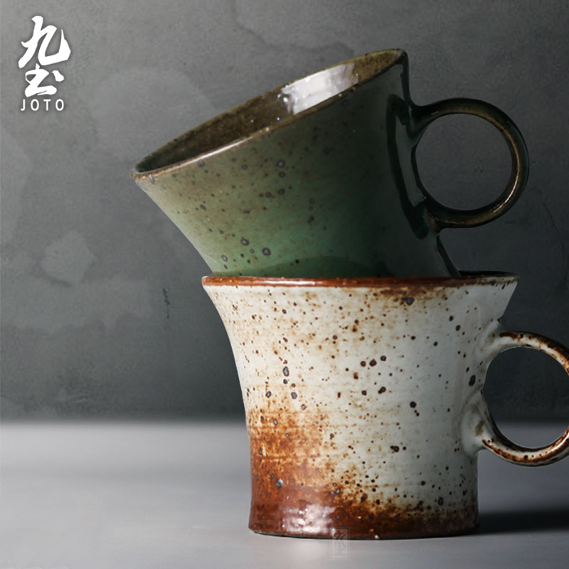 About Nine checking mugs tao hand soil hangers coffee cup cup creative ceramic cup coarse pottery Japanese coffee