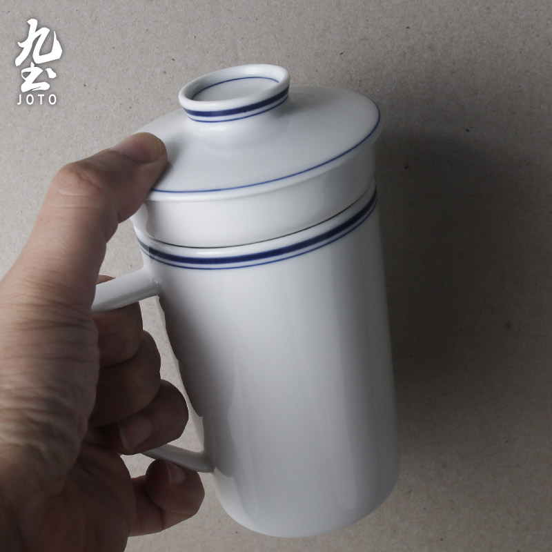 About Nine soil separation ceramic tea cup tea with tea filter tank personal office cup and cup retro kung fu tea cups