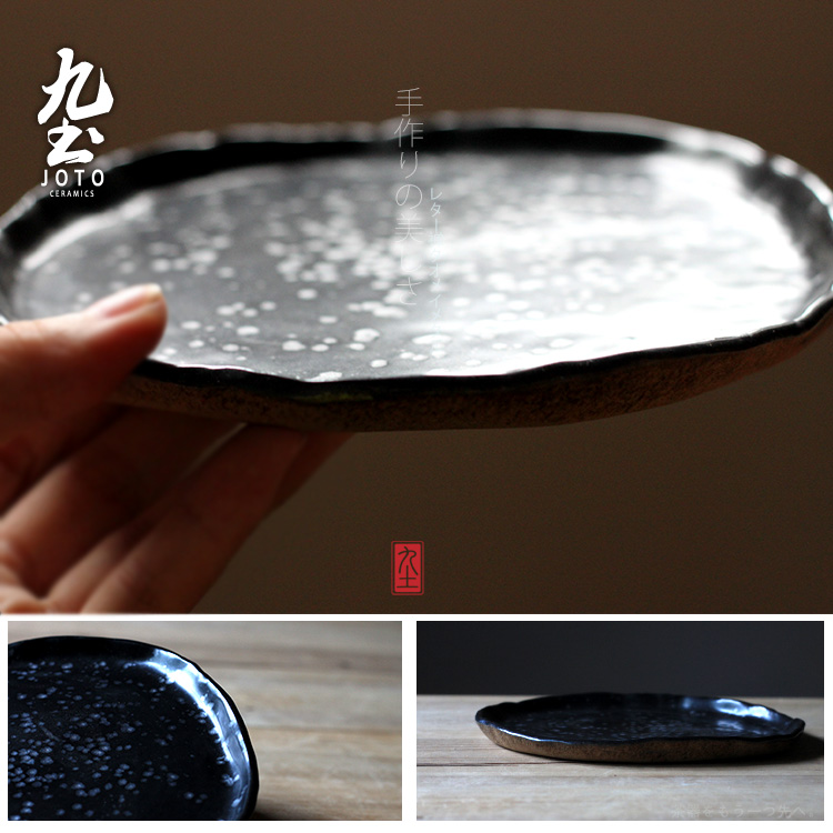 About Nine soil manual small coarse pottery kung fu tea tea tray was creative Japanese dry terms plate plate, single - layer saucer compote tableware