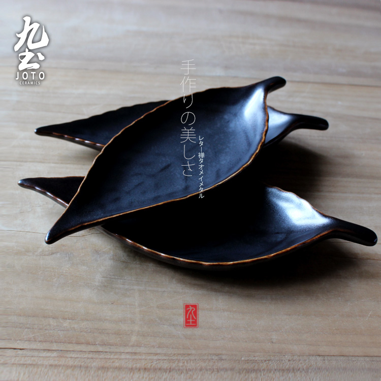 Japanese shovel bucket tea leaves nine soil ceramic creative tea set matte enrolled white tea saucer kung fu tea tea tea table accessories