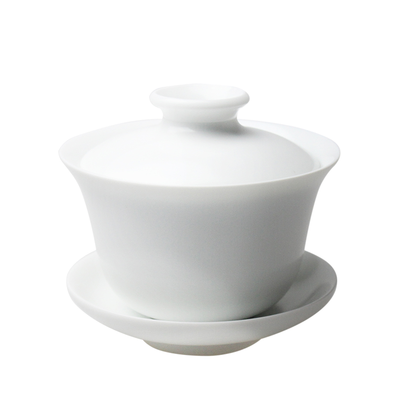 The Soil manual three tureen only white porcelain cup bowl with cover cup white light glaze ceramic tea cup zen