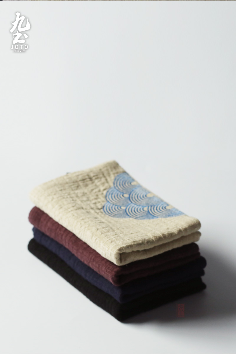 Jiu Tu phong cách Nhật Bản bằng vải cotton và vải lanh thấm dày Phụ kiện trà Kung Fu làm sạch khăn trà vải vải thủ công khăn trà vải - Trà sứ bình uống trà