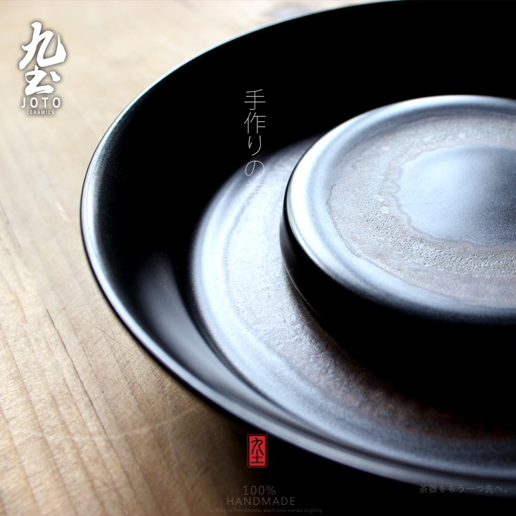 About Nine soil pot bearing iron glaze dry tea table manually jingdezhen stoneware Japanese zen tea tray was dry tea tray was dry terms